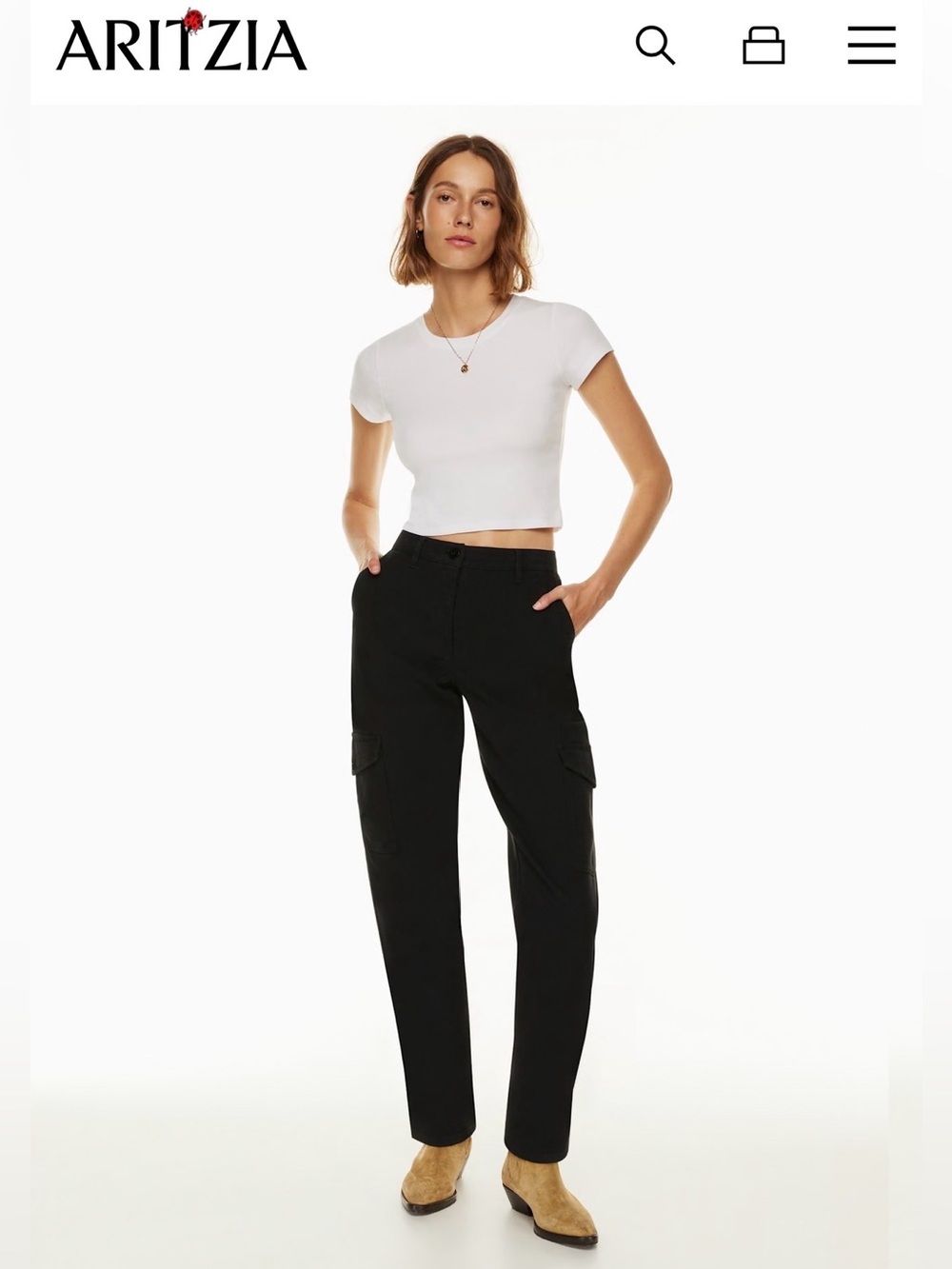 NWT 🖤Aritzia wilfred free modern Cargo Pants black sz4